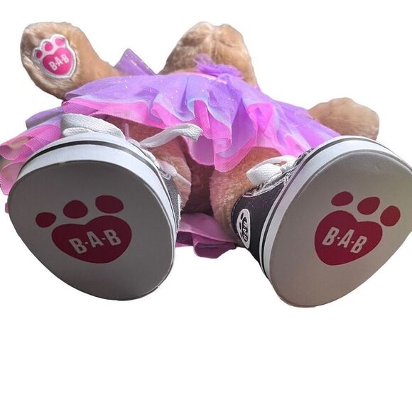 Build A Bear Workshop Bunny with Tulle Sparkle Dress and Sneakers - Picture 7 of 9